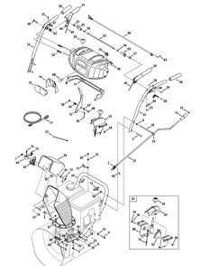 Handle, Panel And Discharge Chute Diagram and Parts List for 2X930SWE (31AH95SU756-31BH95SU710)(2013) Cub Cadet Snow Blower